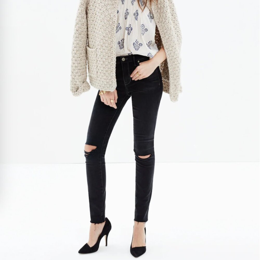Madewell Taller 9" High-Rise Skinny Jeans in Black Sea